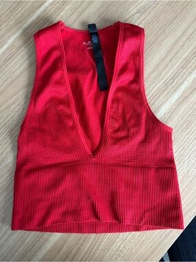 Urban Outfitters Out from Under Red Plunge Ribbed Bralette Size Small